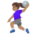 🤾🏽‍♀️ woman playing handball: medium skin tone display on Google